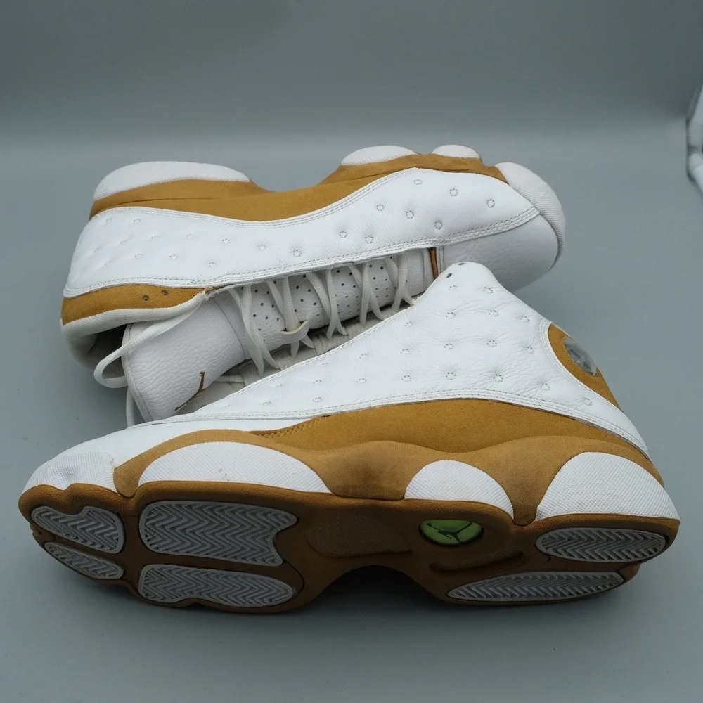 Nike Air Jordan 13 Retro Wheat White 10.5 414571-171 Leather Basketball Sneakers